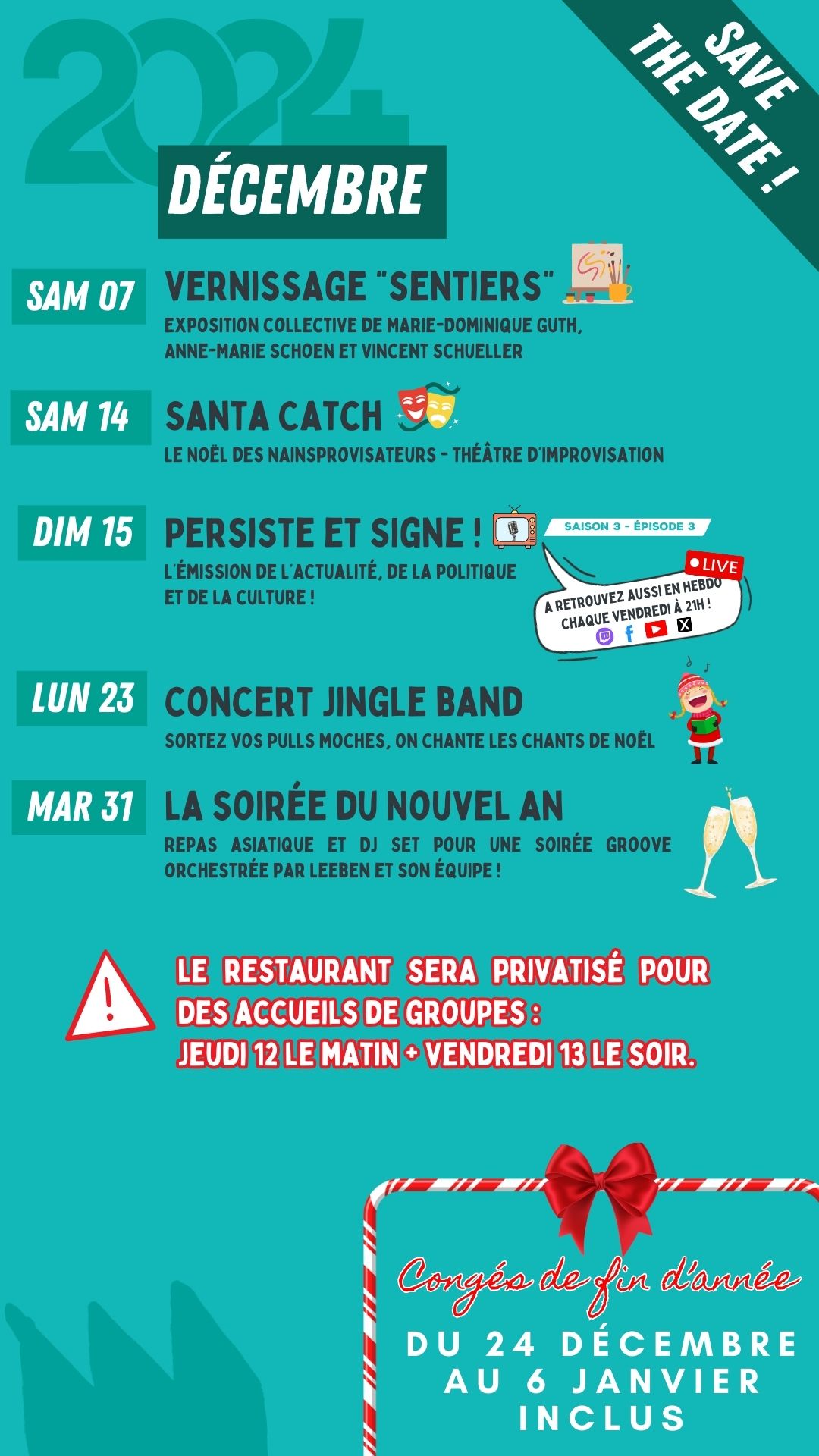 Save the date : Décembre 2024