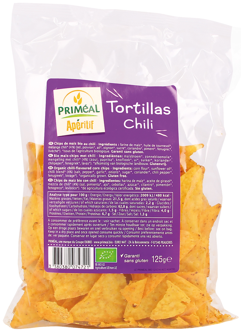 Tortillas chips chili 125g
